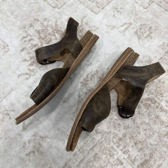 Sofft Shoes Womens Size 10 Brown Leather Sandals Ankle Strap Comfort Cork Wedge - Picture 7 of 13